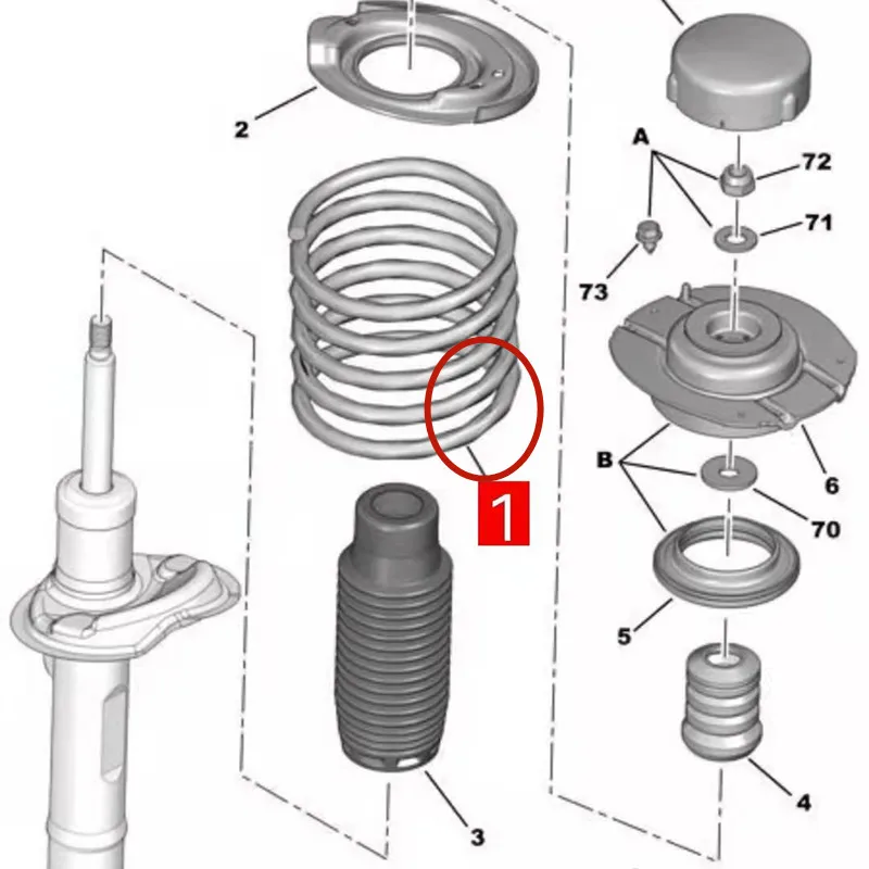 Suitable for Peugeot 206 207 Citroen C2 front shock absorber spring seat ring shock absorber rubber ring buffer washer