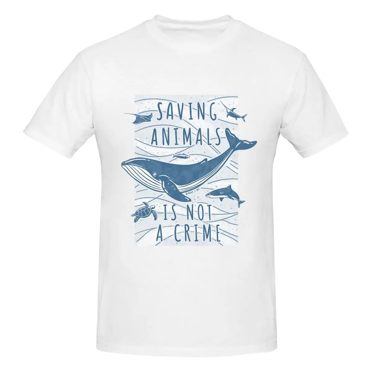 

Luxury T Shirts for Men Summer Print Shirt Saving Animals Is Not A Crime Cotton High Quality Clothing Streetwear S-6XL