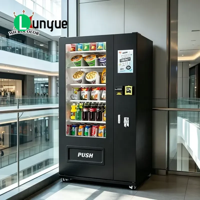 24 Hour Self Service Vending Machine Integrated Beverage Snack Dispenser with Touch Screen No Cooling Function for Indoor Use