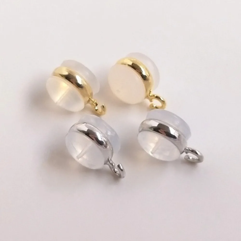 

14K Gold Color White Gold Color Ribbon Open Ring Transparent Silicone Plug Ear Plug Stud Earrings Plug DIY Earrings Accessories