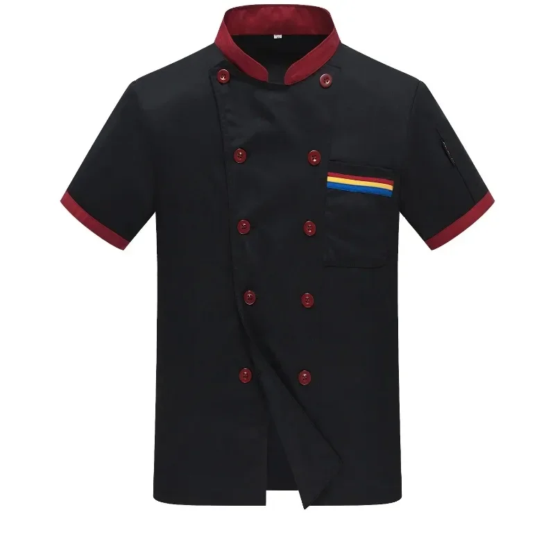 Giacca da cuoco ristorante Top manica lunga corta Hotel Cafe Cucina Abbigliamento da lavoro Top da cucina per panetteria Uniforme da cuoco fast food per uomo