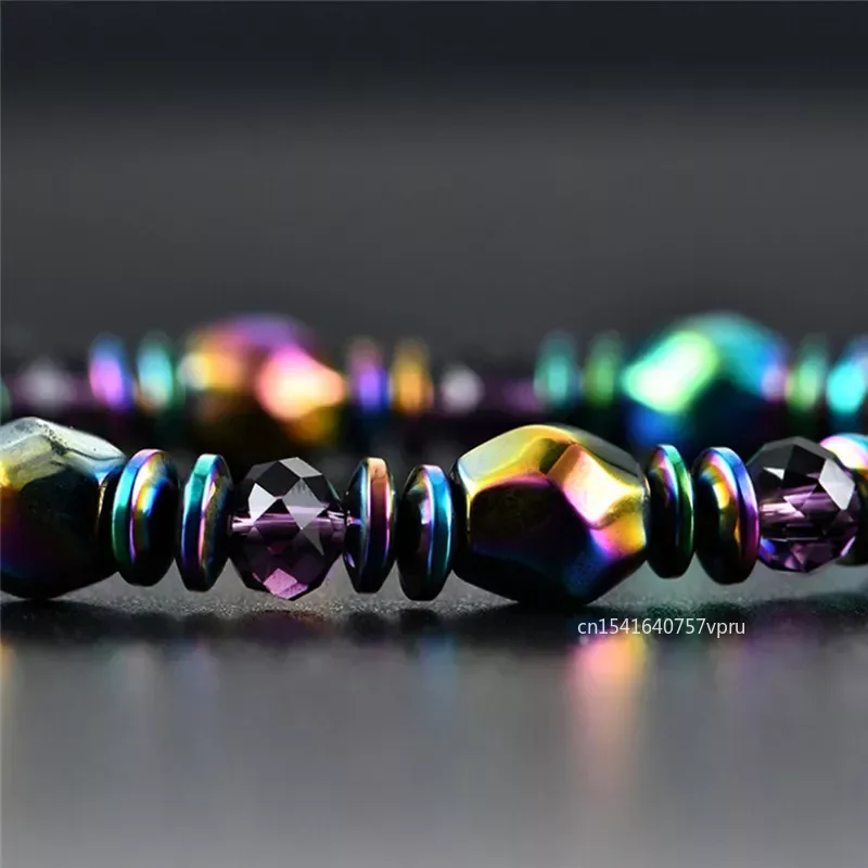 Magnetic Hematite Health Bracelet for women Men Many Colors Crystal healing Bangle Colorful Magnetite 5.5CM