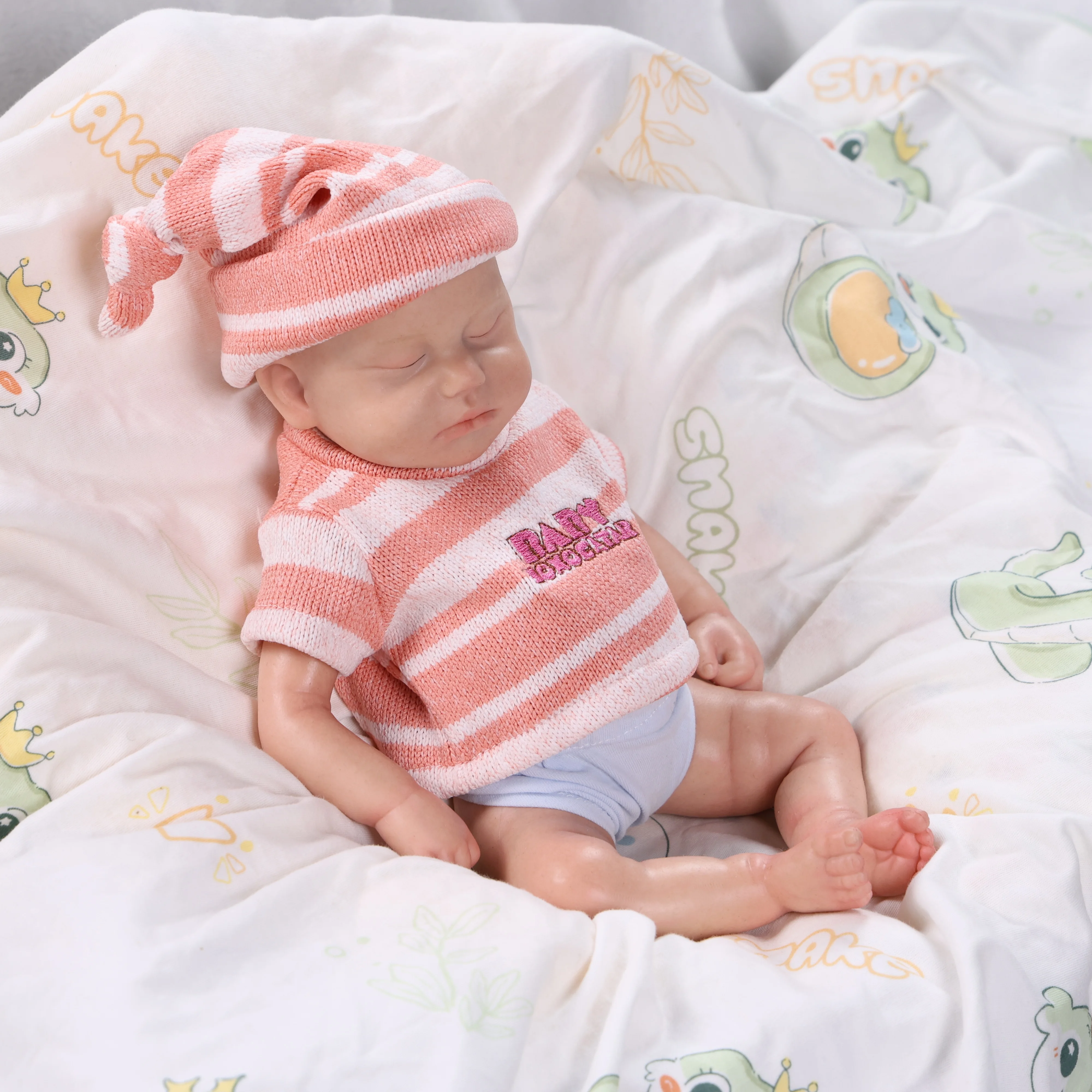 

Реалистичная кукла-реборн девочка 31 см с детализированным телом из мягкого силикона, похожая на живого младенца, для обучения уходу и детских игр