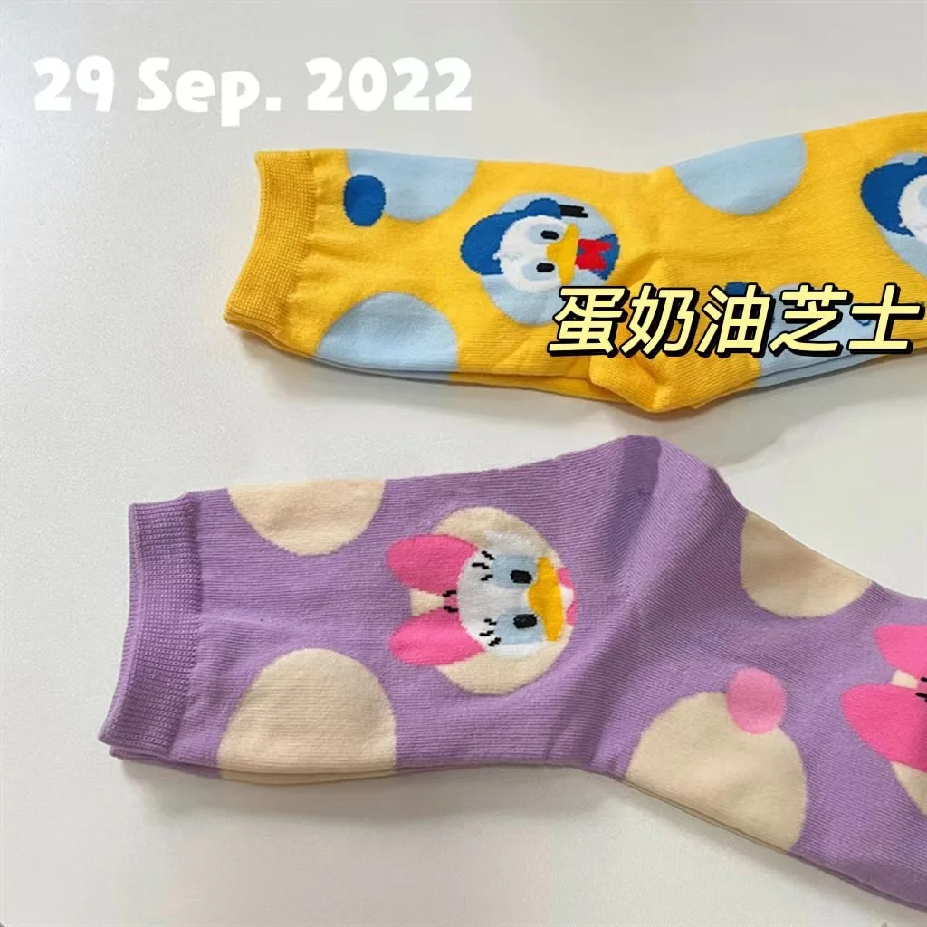 Disney Mickey Kawaii Socks for Women Minnie Mouse Leggings Winnie cute Underwear Cotton Printed Korean Version of Donald Duck