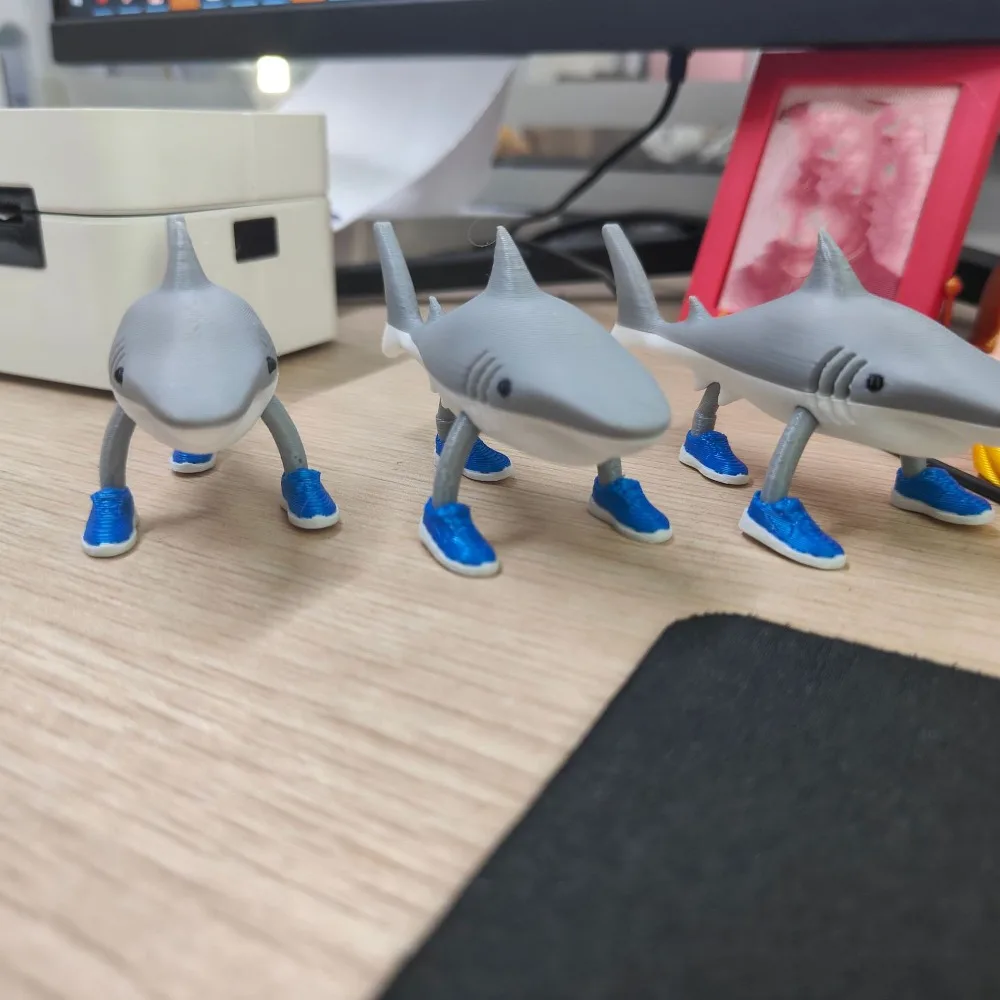 Shark Tungtungtung Shahur รูป AI Brainrot ตลกตุ๊กตา Tralalero Tralala รูปเดสก์ท็อปตกแต่งคอลเลกชัน 3D พิมพ์ของเล่น