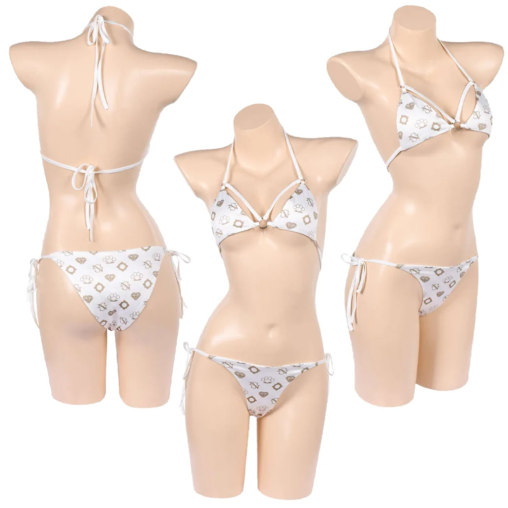 GTA Lucia Cosplay Costume Bandage Backless Bikini Adult Women Stylish Swimwear Lingerie Bathing Suit Halloween Carnival Disguise