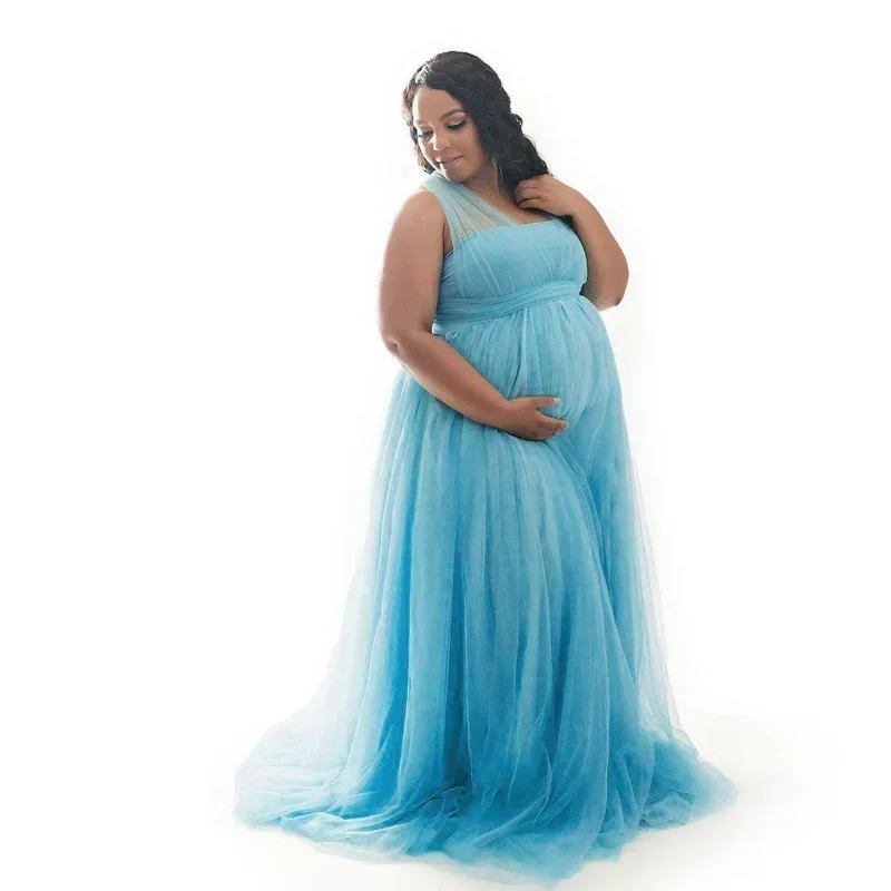 Maternity Photo Shoot Dress Multiway Wrap Tulle Long Maxi Gown Pregnant Women Party Baby Shower Dress Photography Props Costume