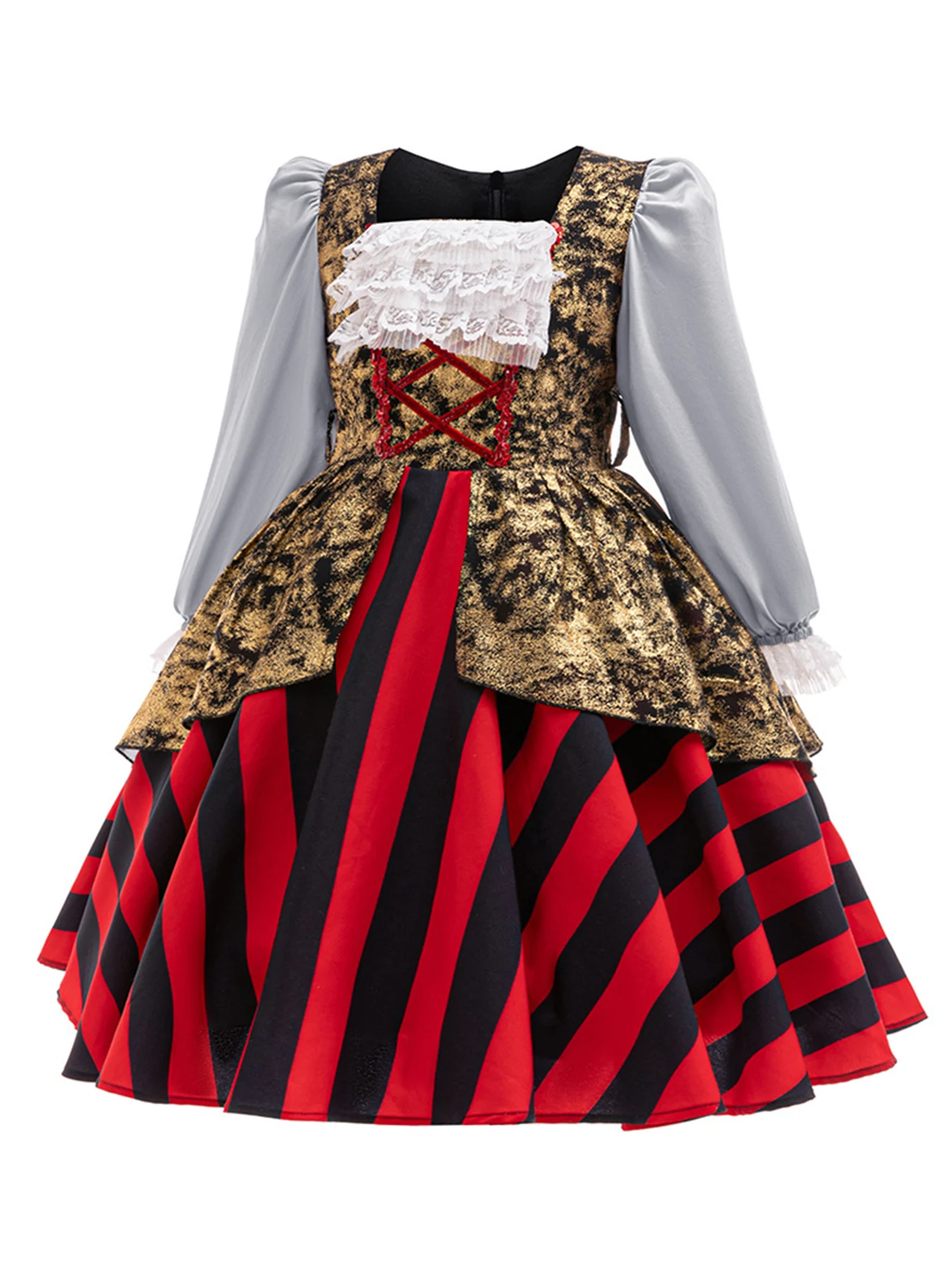 Captain Pirate Clothes Dress For Girl Gothic Halloween Costumes Mesh TuTu Dress Halloween Cosplay Costume Carnival Party Clothes