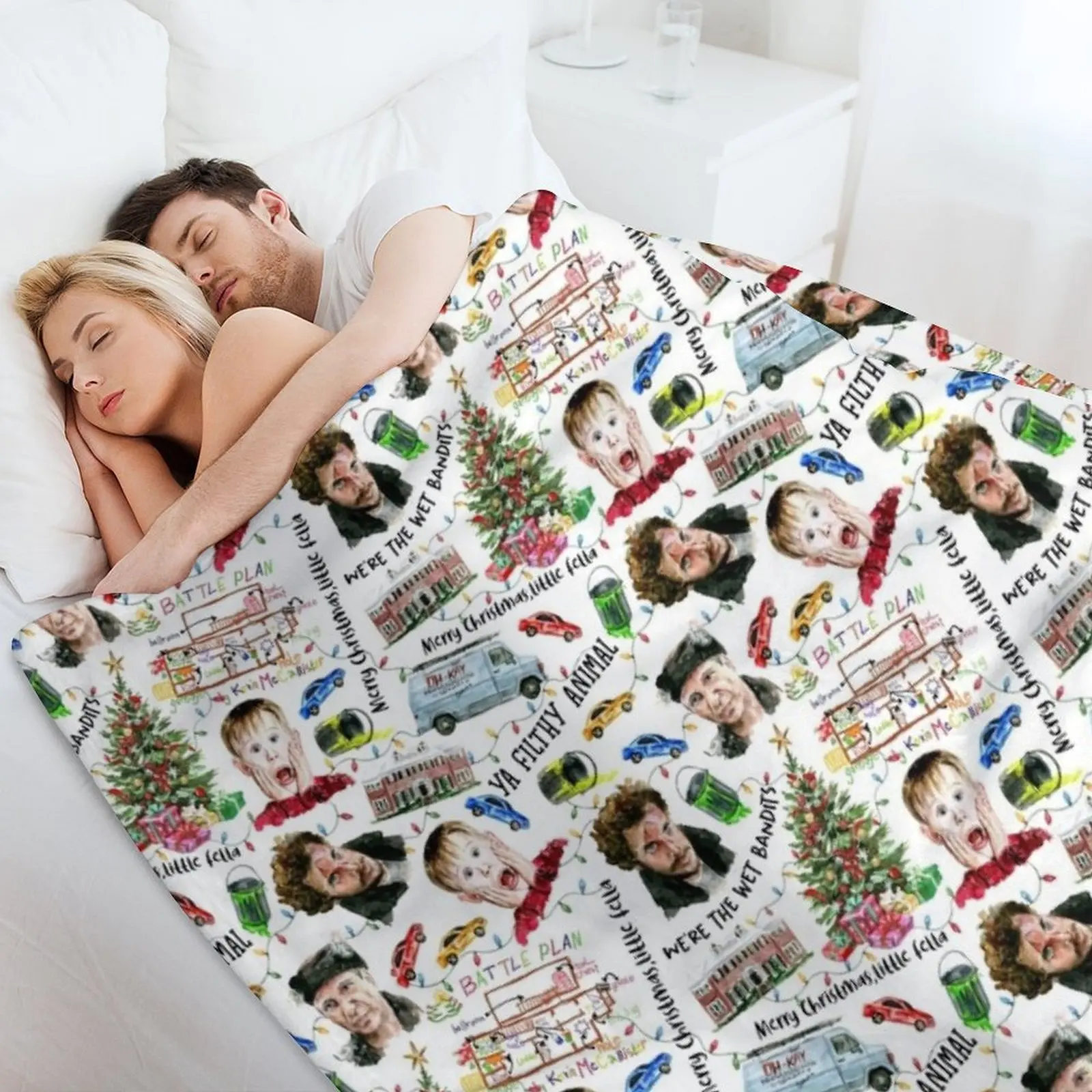 المنزل وحده كيفن مكاليستر عيد الميلاد عطلة نمط رمي بطانية جميلة متعددة الأغراض لحاف السرير يغطي البطانيات #4