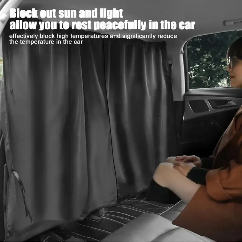 

Car Divider Curtains Auto Van Sun Shades Opaque Vehicle Retractable Curtains Private Light Blocking Rear Seat Truck Curtains