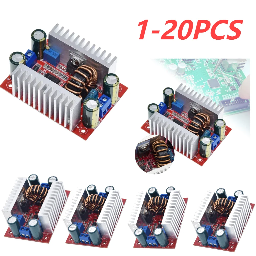 1-20PCS DC-DC 400W 15A Boost Converter Constant Current Power Supply LED Driver 8.5-50V to 10-60V Voltage Charger Step Up Module