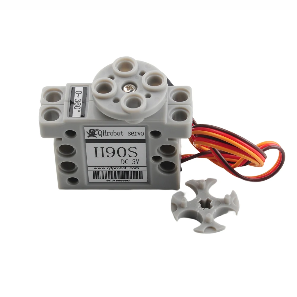 Servomotor digital H90S 2kg 5V 360 °   Conector de 3 pines, engranaje metálico compatible con servos de bloques de construcción Legoeds Big Torque