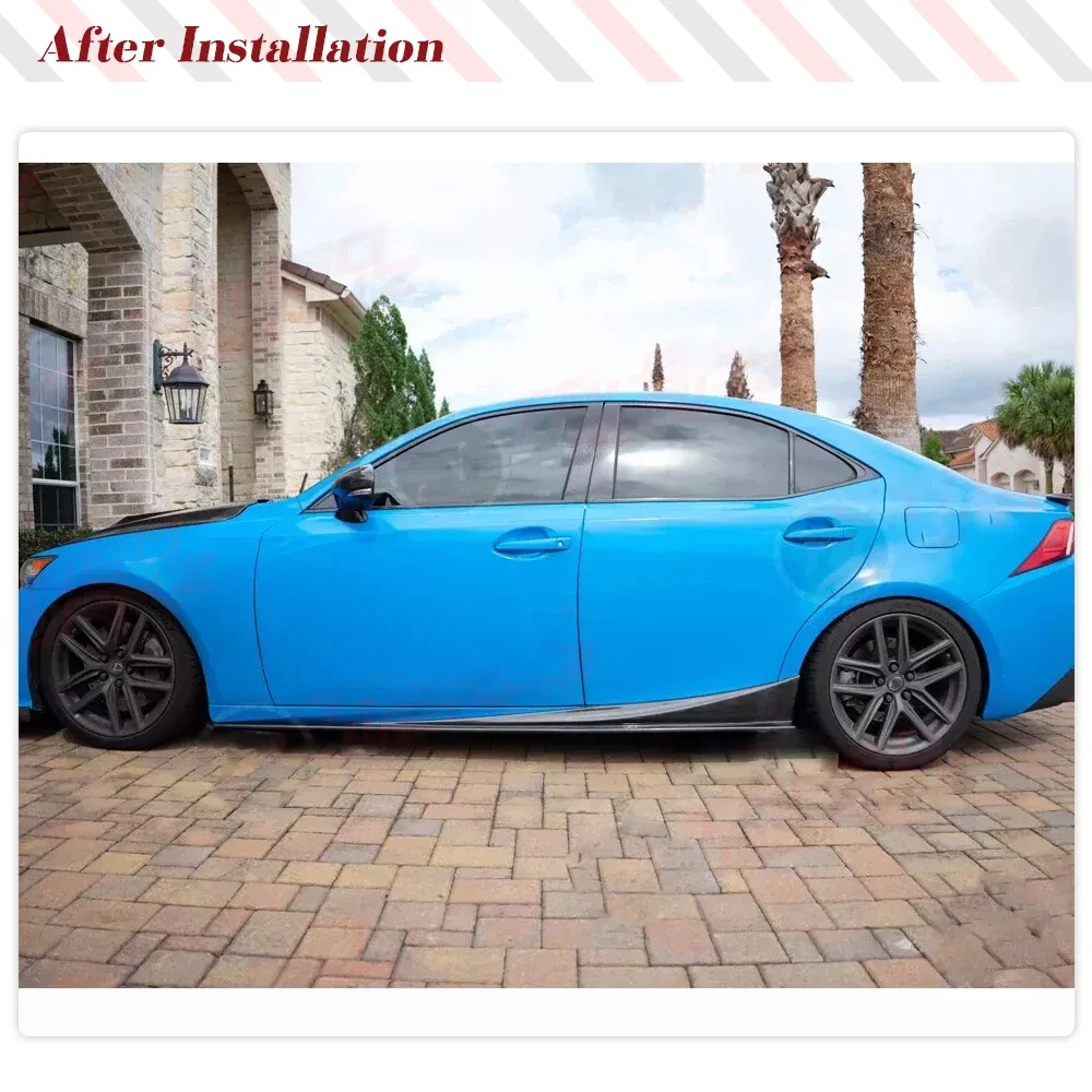 Real Carbon Fiber Car Side Skirts Spoiler Lip For Lexus IS250 IS350 F Sport 2013-2020  Car Side Skirts Apron Extension Lip view 2