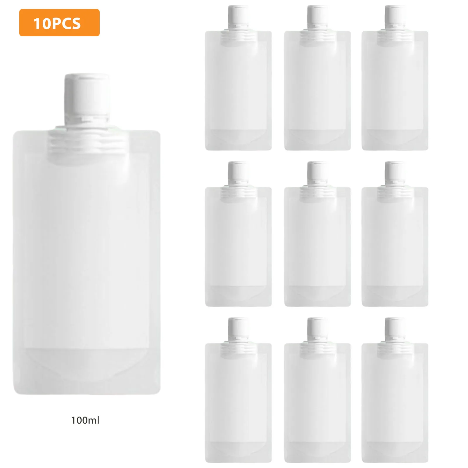 1/10Pcs Portable Travel Fluid Makeup Packing Bag Leak Proof Refillable Empty Squeeze Pouch Lotion Shampoo Bag 30/50/100ml