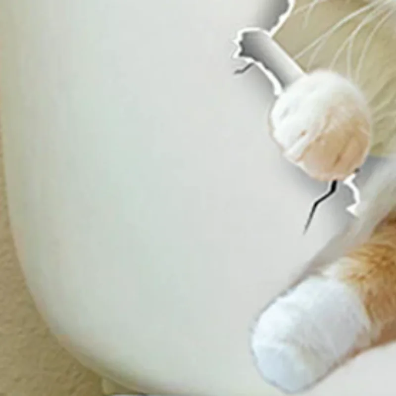 Funny 3D Kitten Toilet Seat Stickers Decals Waterproof Peel & Stick Restroom Animal Decals Decor For Bathroom Washroom