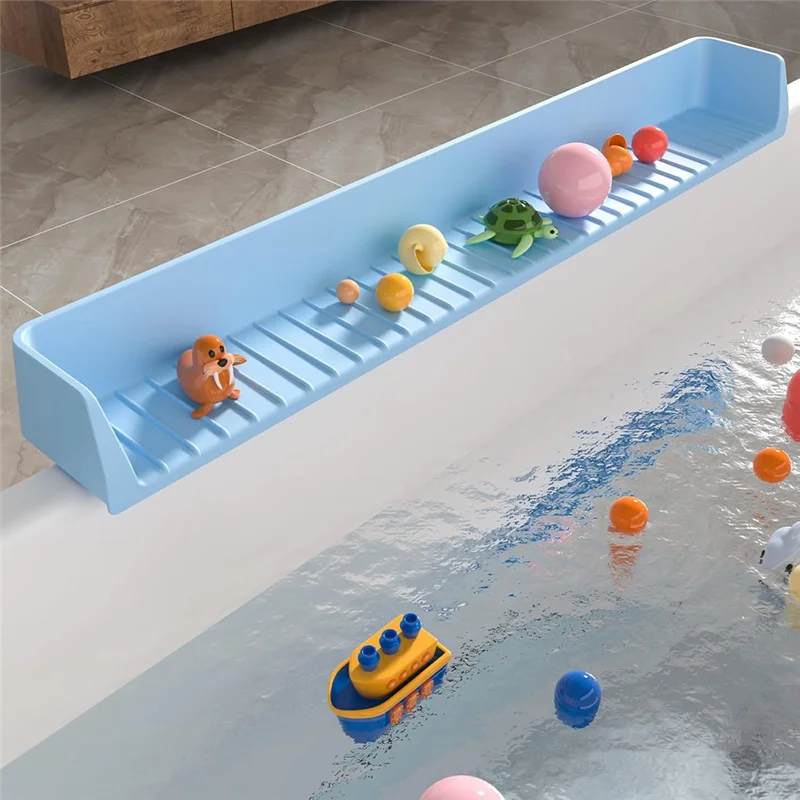 AT43-واقي سبلاش أطول لحوض الاستحمام للأطفال، واقي مياه من السيليكون، حامل صينية للحوض، طول طويل لحوض الاستحمام #6