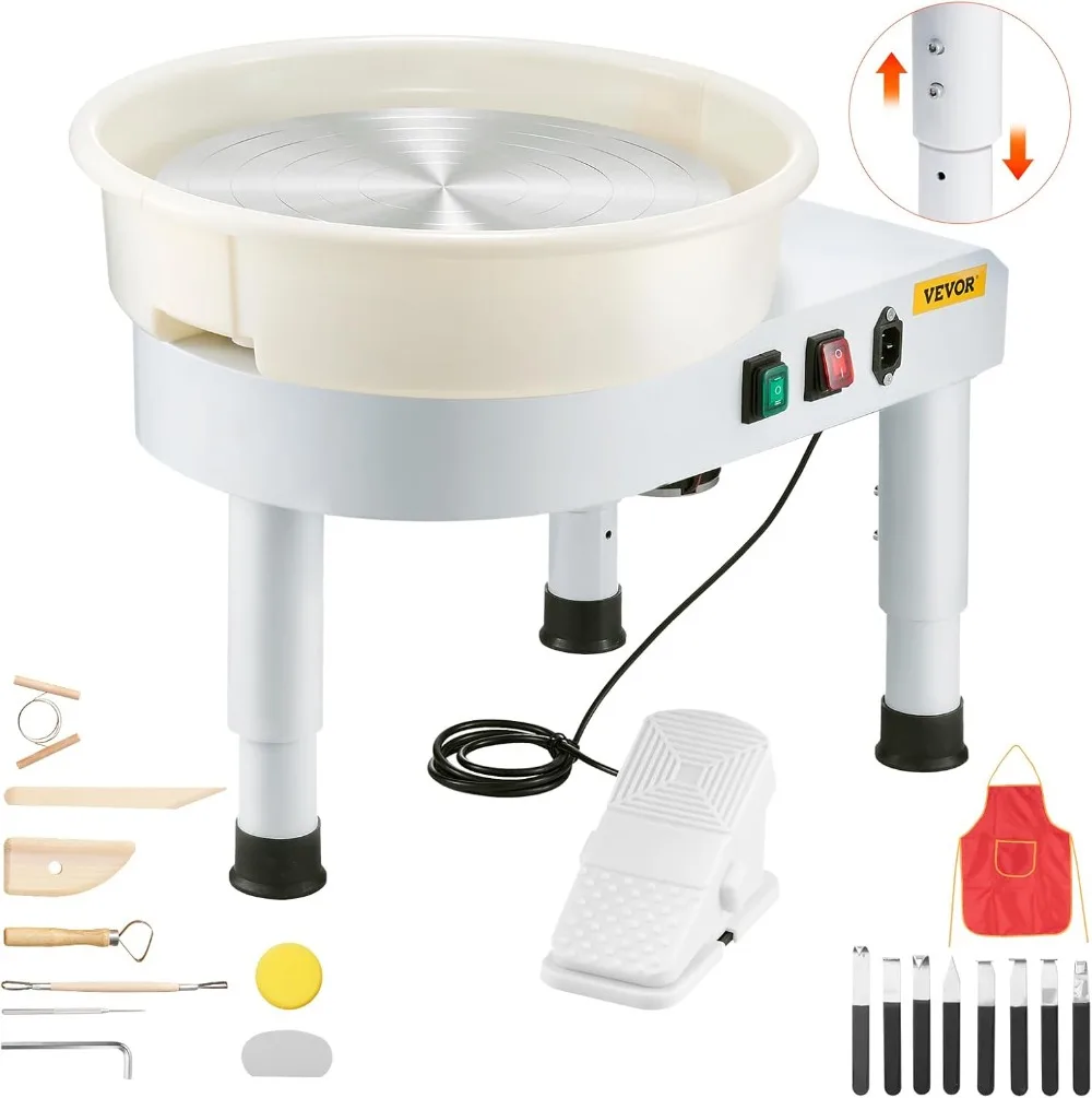 

14in Pottery Wheel 450W Professional Kit with Foot Pedal Detachable Basin for Adults Beginners