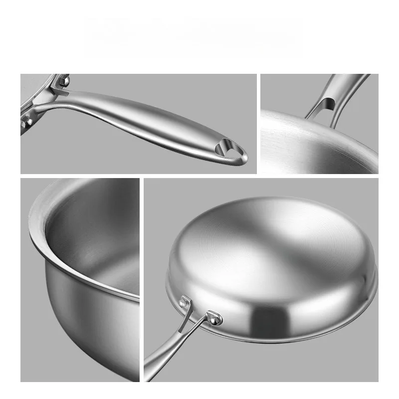 

Stainless Steel Flat Bottomed Pan 316L Household Induction Cooker Special Pancake Uncoated Non Stick Pan Steak Frying Pan