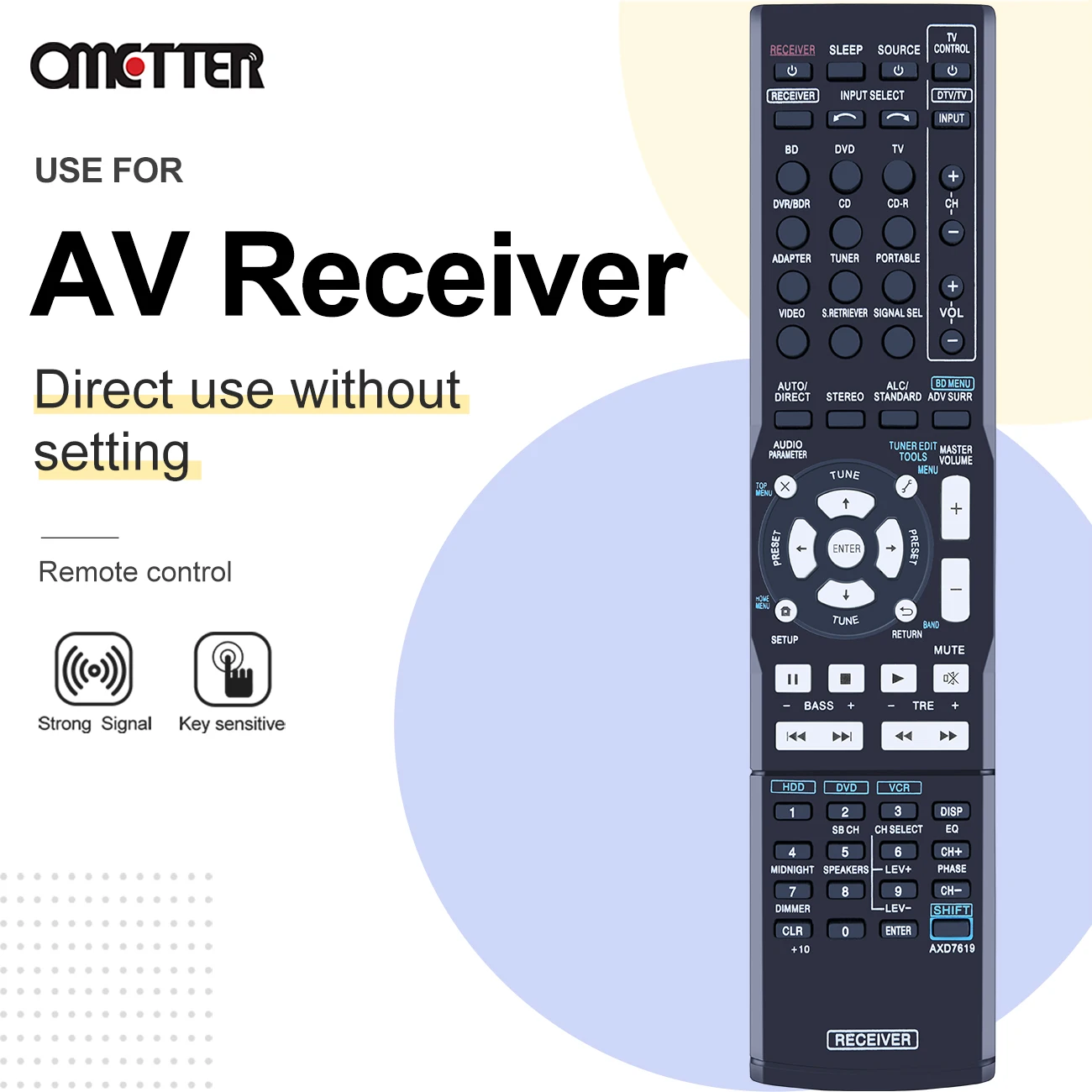 AXD7619 pasuje do Pioneer odbiornik AV zdalnego sterowania VSX-822-K VSX-1022-K VSX-1022