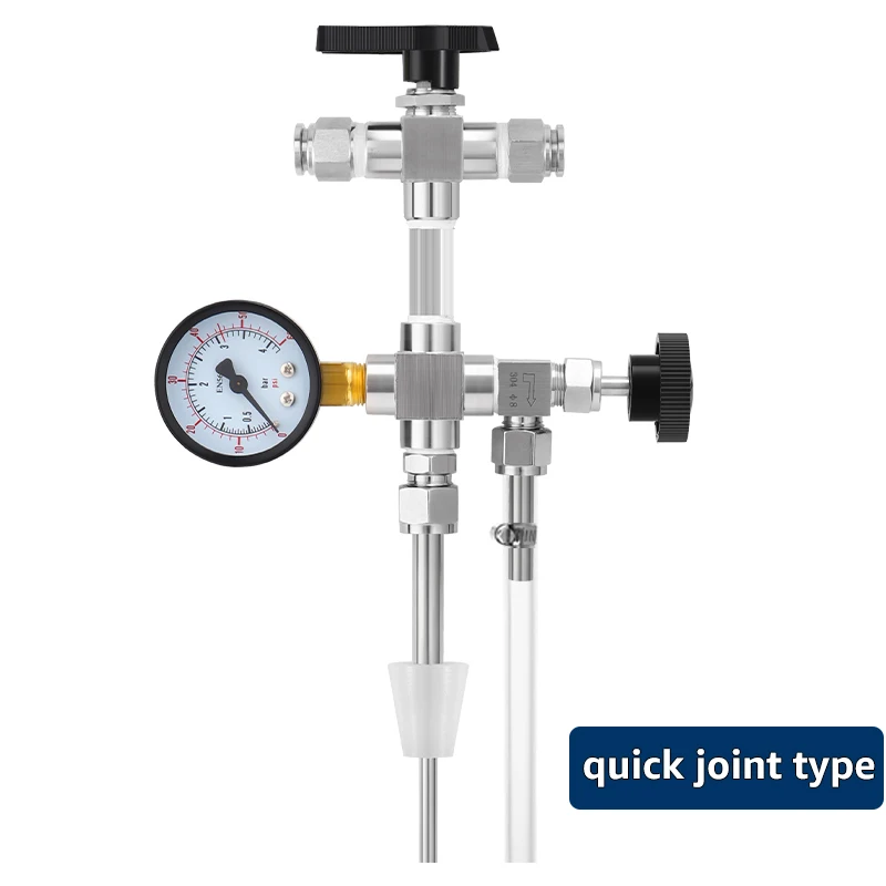 Gegendruck-Flaschenfüller mit Schnellverbindungsanschluss, Bierabfüllung und Übertragung. Vermeiden Sie den Luftanschluss und das Manometer (0–60 psi).