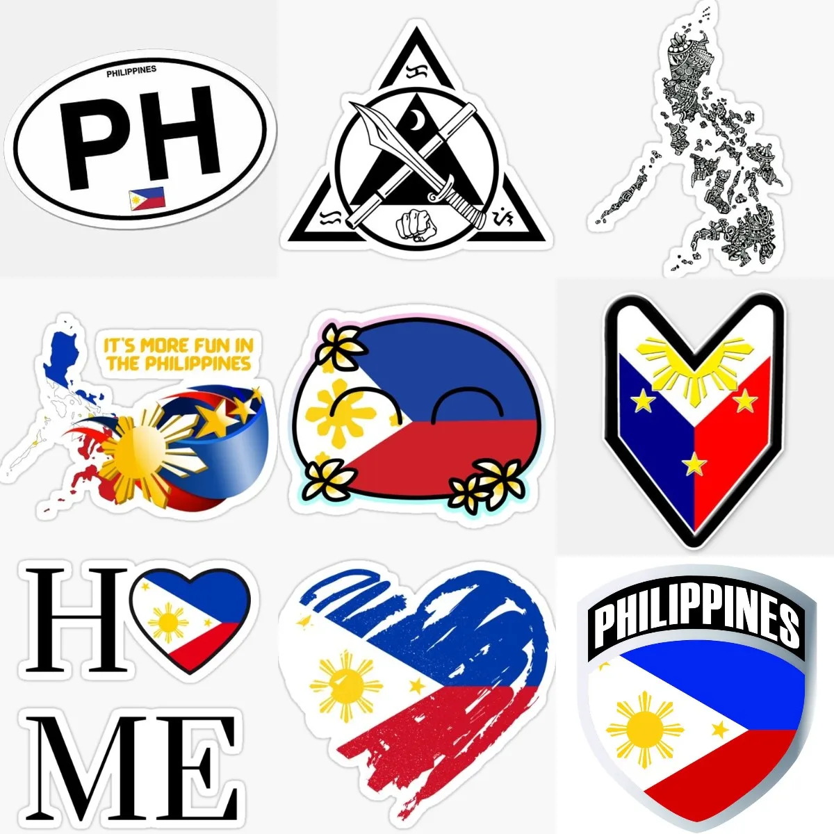 Creative Philippines Flag Map PVC Sticker for Covered Scratch Decorate Wall Window Car Van Truck Bumper Camper Decal Accessories
