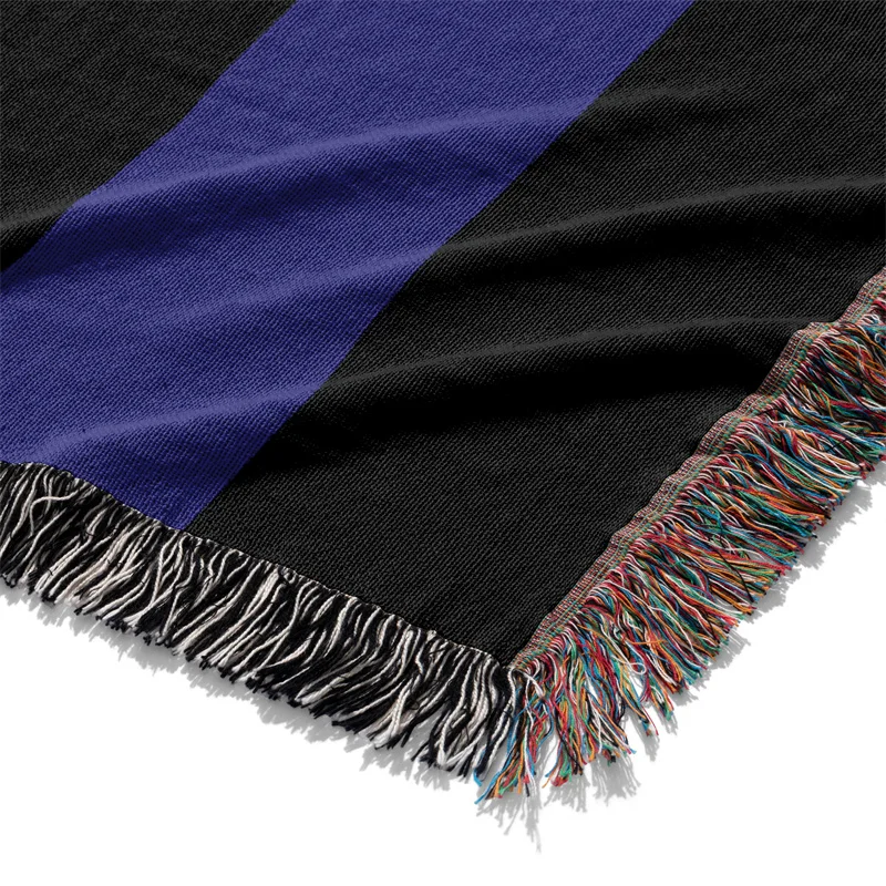 Aertemisi Leather Pride Flag Latex BDSM LGBT Rainbow Jacquard Fringed Woven Throw Blanket