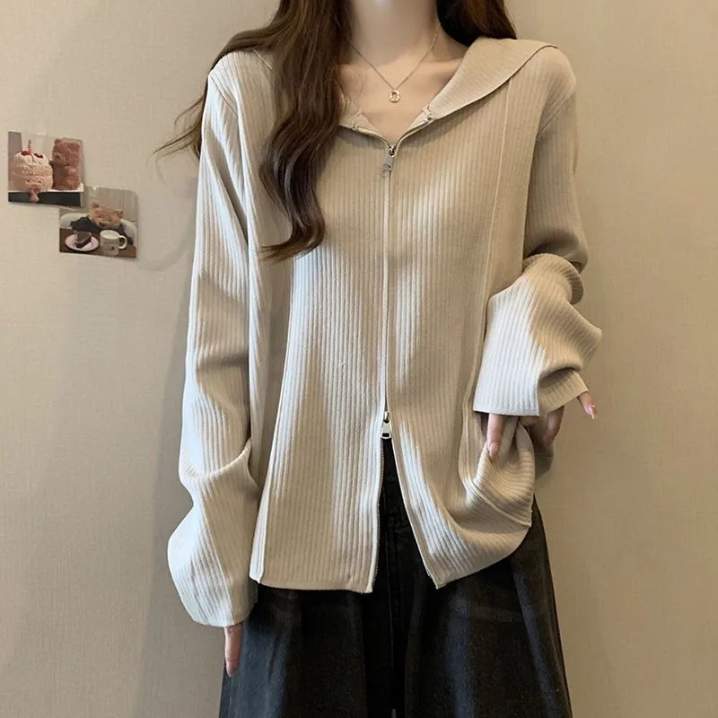 เสื้อฮู้ดผู้หญิงแบบซิปเต็มตัว สไตล์สวยงาม ราคาประหยัด สไตล์ Emo ยุค 2000 Kpop เสื้อฮู้ดผู้หญิงสำหรับฤดูใบไม้ผลิและฤดูใบไม้ร่วง