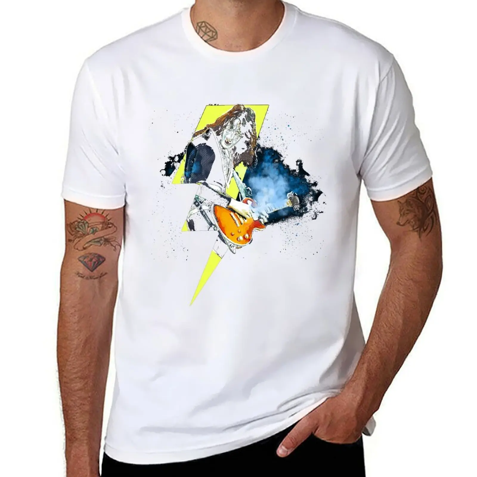 

KISS Ace Frehley Shock Me T-Shirt printed t shirts for man t shirts for man pack cotton T-Shirt