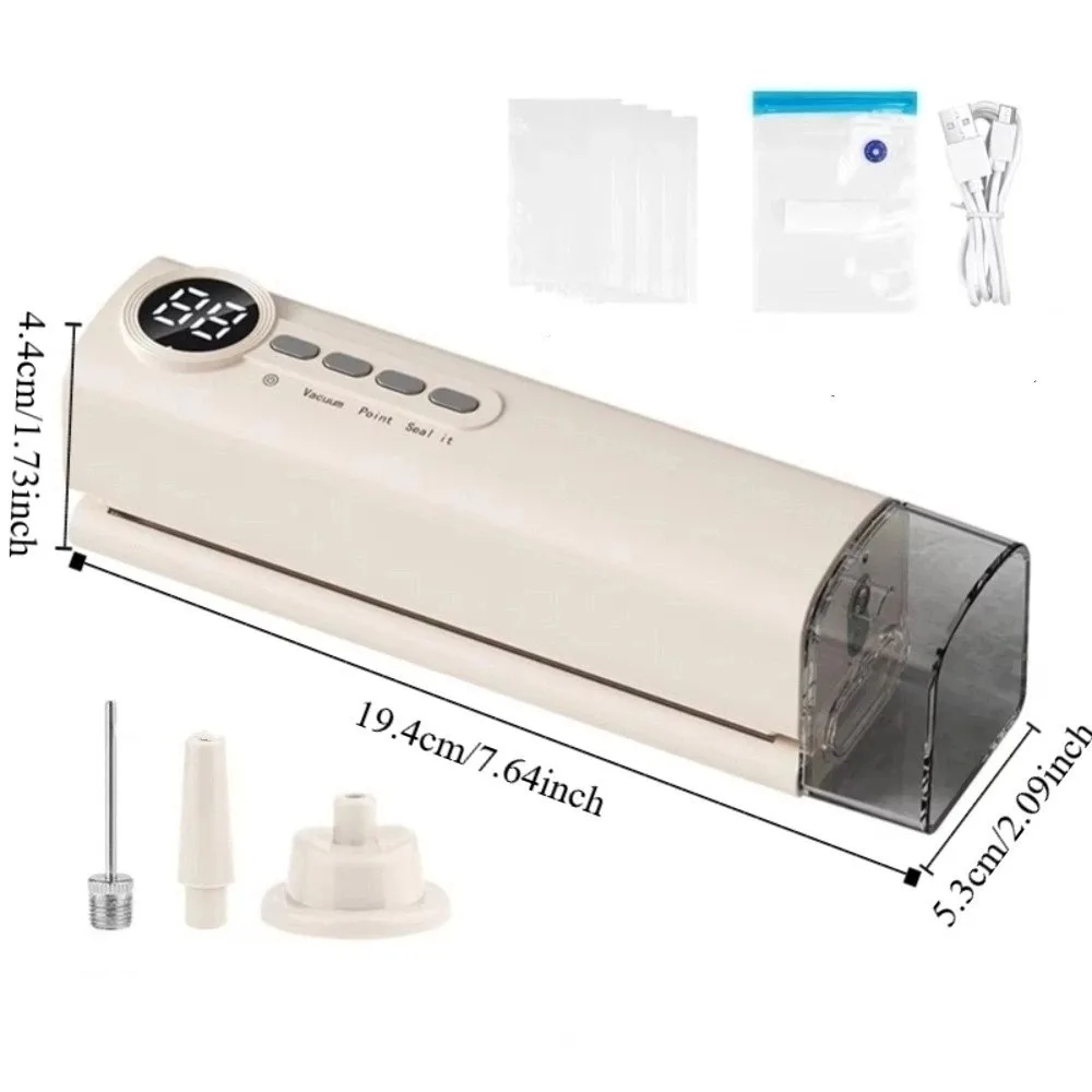 Handheld Automatic Vacuum Sealer USB Charging Plastic Food Sealer with Strong Suction Compact Vacuum Packaging Machine Camping