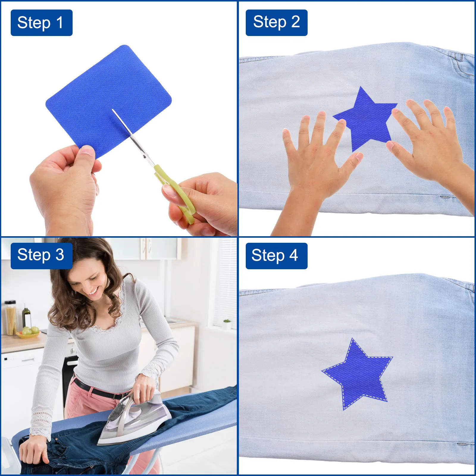 6Pcs Iron on Patches Fabric Repair Patches Iron-On Mending Fabric Khaki for Clothes Repair Pants Hole Repairing and Decoration