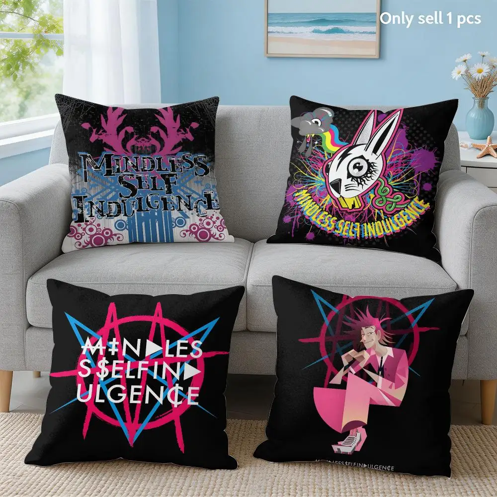 M-Mindless Self IndulgenceS Band Cushion Cover Soft Short Plush Throw Pillow Cover Hidden Zipper Cutecore Sofa Home Decor