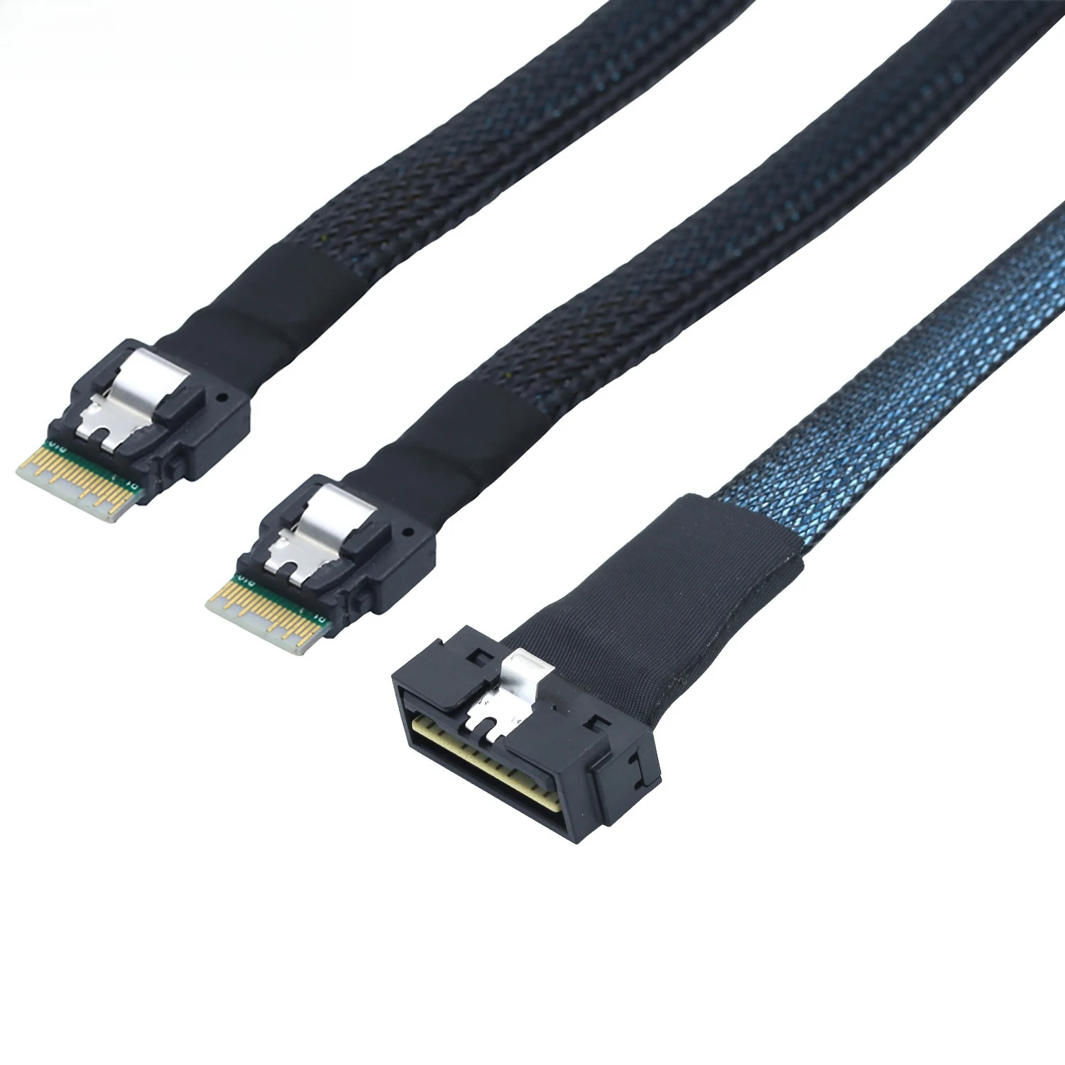 PCI-E Slim SAS LP منخفض المستوى SFF-8654 8I إلى 2 *SFF-8654 4I طول يسخر اختياري 0.5M 0.8M 1M