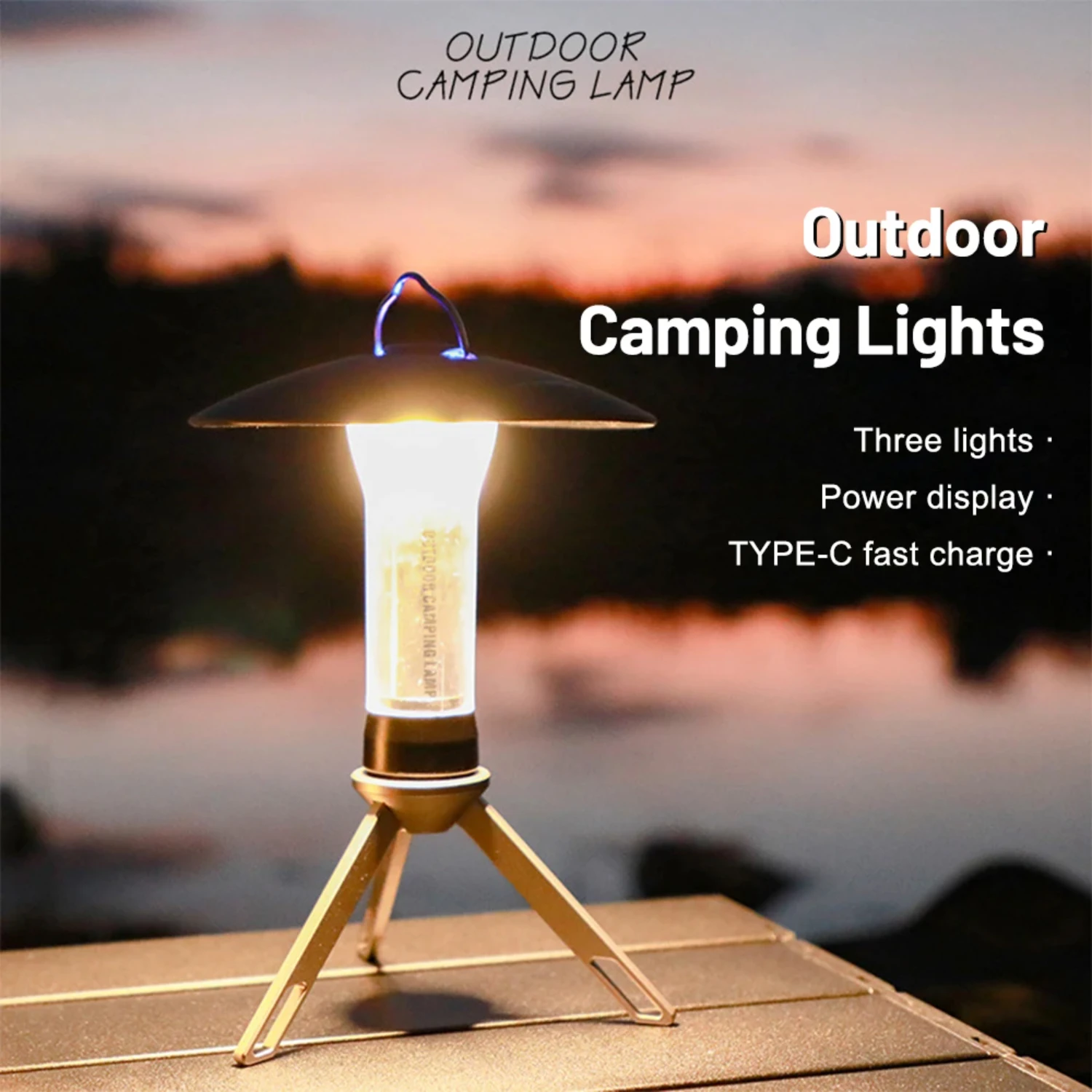 

New LED Camping Tent Light USB Rechargeable 3 Lighting Modes Camping Lantern Waterproof Flashlight Tent Camping supplies Light