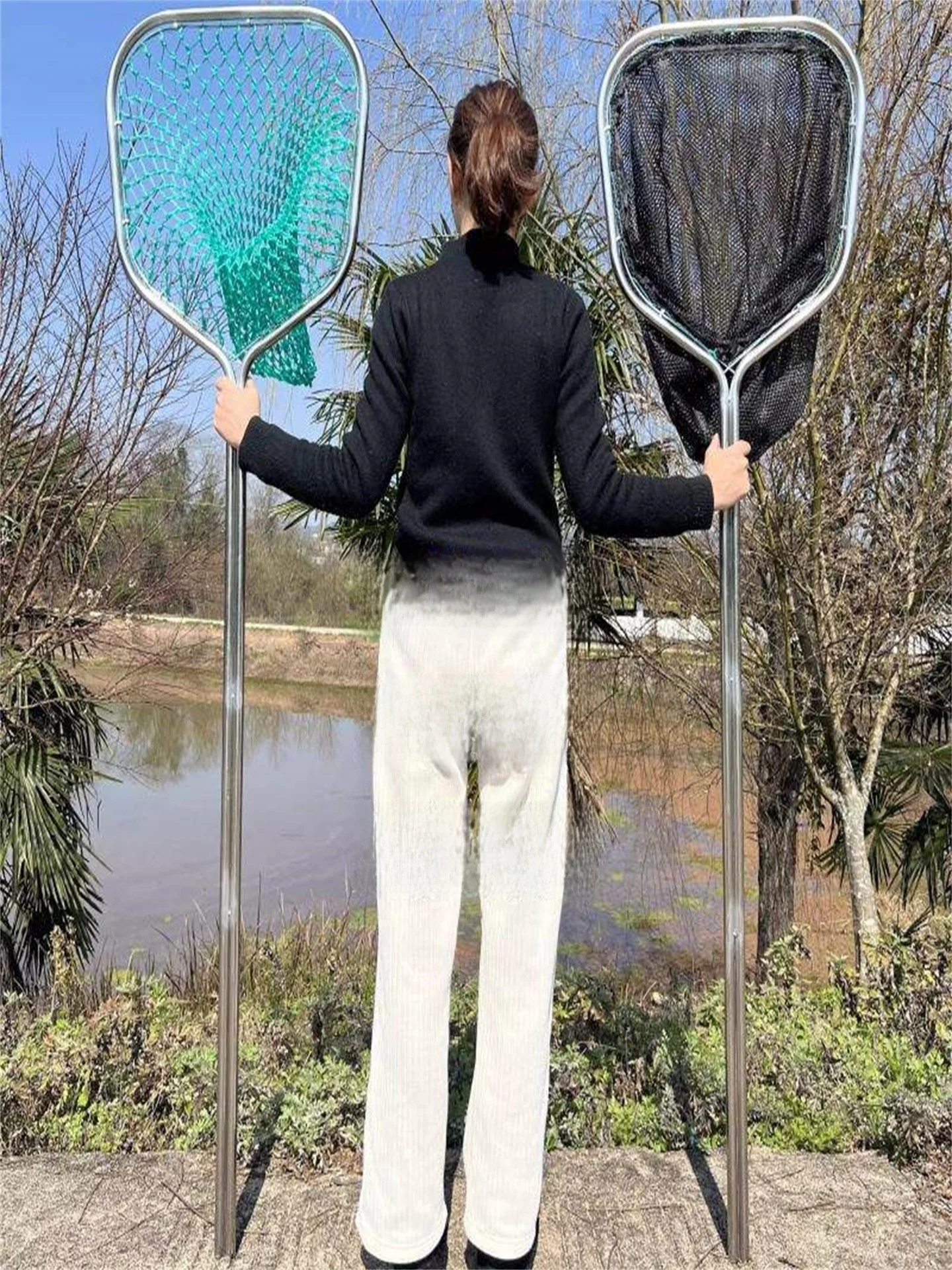 ultra-hard-stainless-steel-fishing-net-head-one-piece-forming-large-fish-retrieving-net-complete-fishing-net-bag-for-fishing
