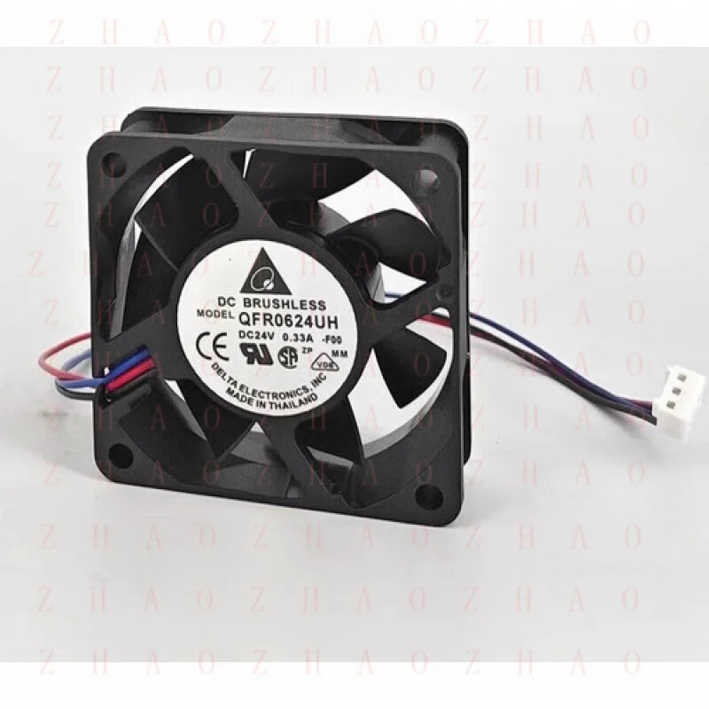 L+ for Delta BRUSHLESS QFR0624UH DC24V 0.33A 6025 6cm 3pin Cooling Fan MODEL