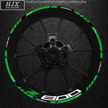 Applicable To Kawasaki Z800 Motorcycle Logo 17 Inch Wheel Hub Decal Inside And Outside Reflective Sticker Rim Waterproof Sticker