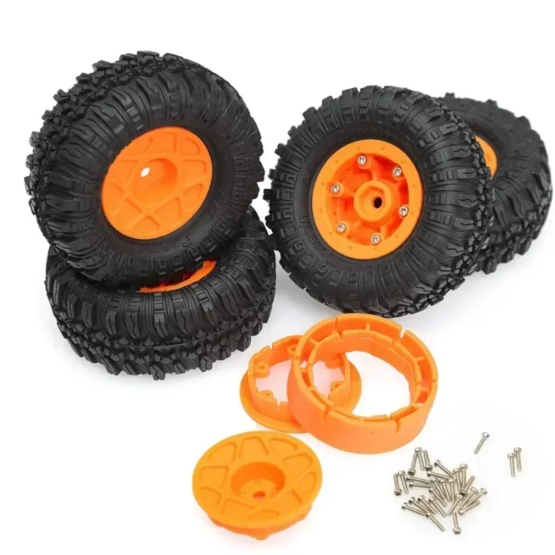 Beadlock Wheels and Tires w/ Extended Wheel Spacers for TRX-4M  HB CR18P R268 RC Crawler Car