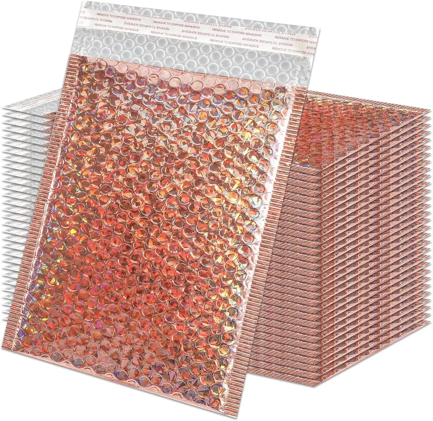 metallic-holographic-bubble-mailers-100pcs-self-seal-padded-shipping-bags-waterproof-decorative-envelopes-for-gift-mailing