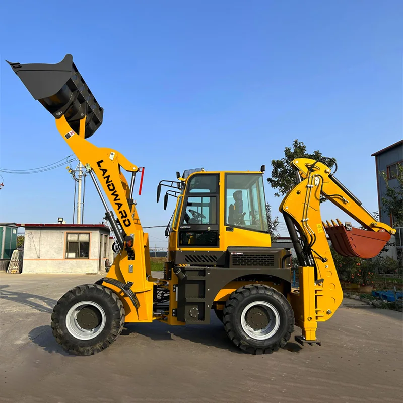 Agricultural Engineering Dual-Purpose Backhoe Loader Multi-function Backhoe Excavator 4WD Backhoe Tractor Engine Customized Sale