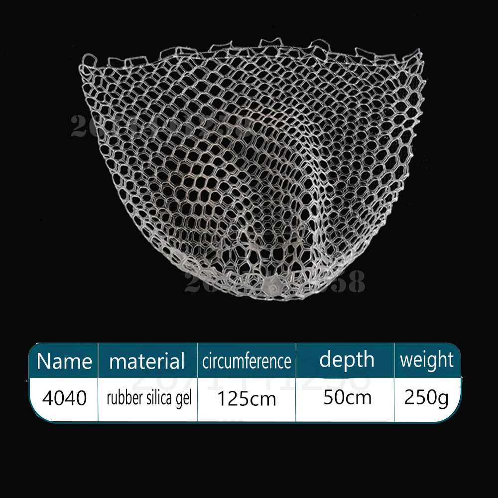 NONE 30/50/60/70 cm Tiefe Mesh Kescher Silikon Fischernetz Kopf Langlebig Fliegen Angeln Ersatz Mesh Net angeln Zubehör Werkzeug 10