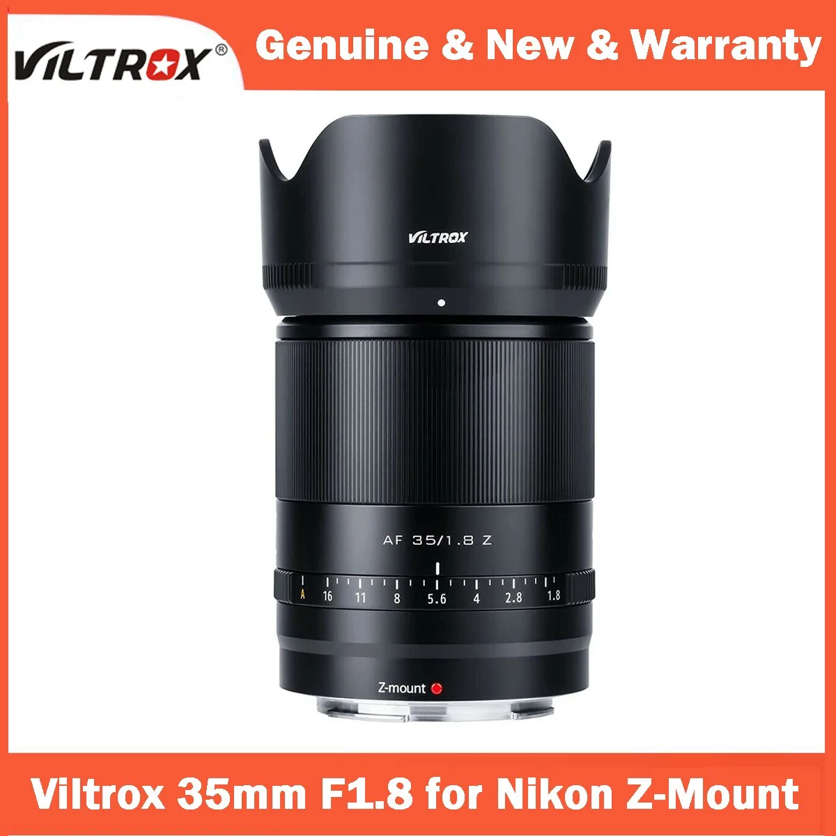 

VILTROX 35mm f/1.8 F1.8 STM Auto Focus Full Frame Lens for Nikon Z-Mount Camera Z fc Z5 Z50 Z6 Z6 II Z7 Z7 II