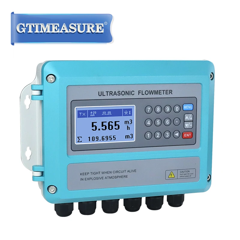 Digital Clamp on Ultrasonic Flowmeter Portable Wall Mounted External  Water Flow Meter