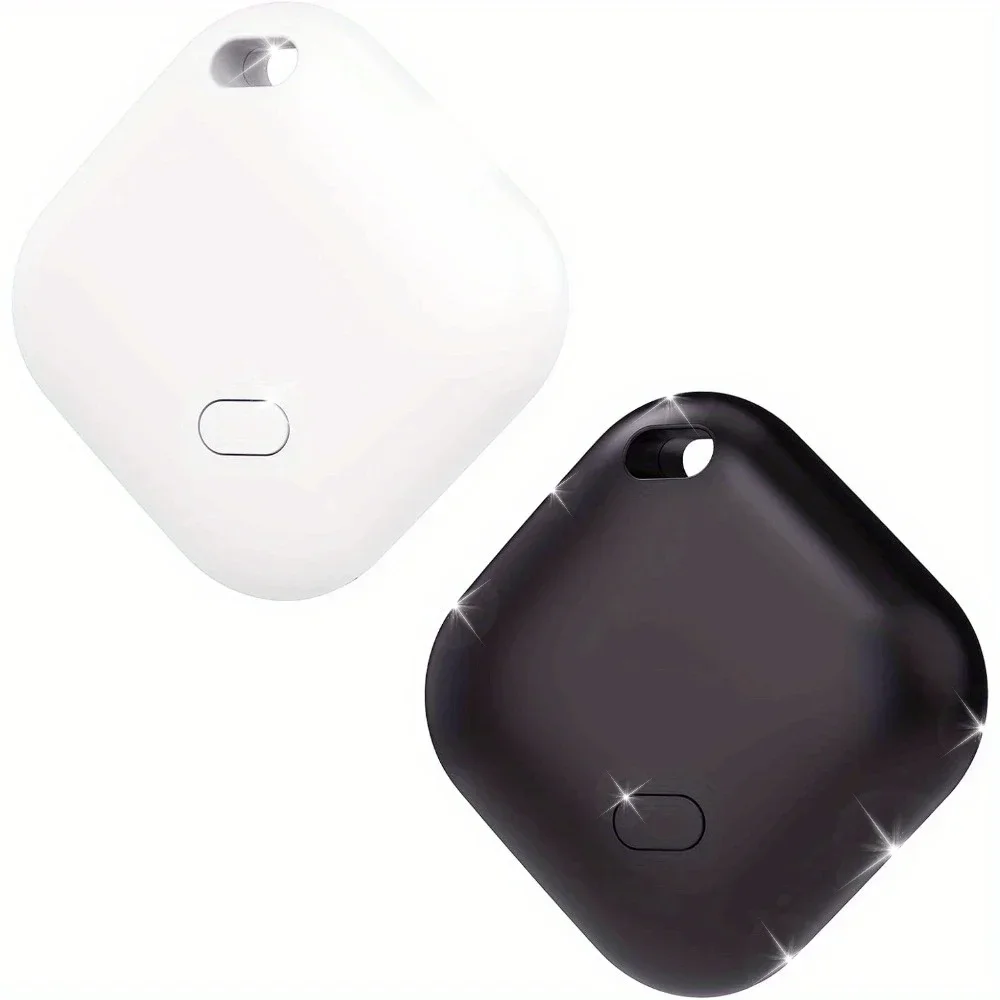 Item Finder Set 2 Pieces for Apple Find My(iOS Only), Waterproof, Replaceable Battery, Loss Mode, 2 Pieces in White and Black