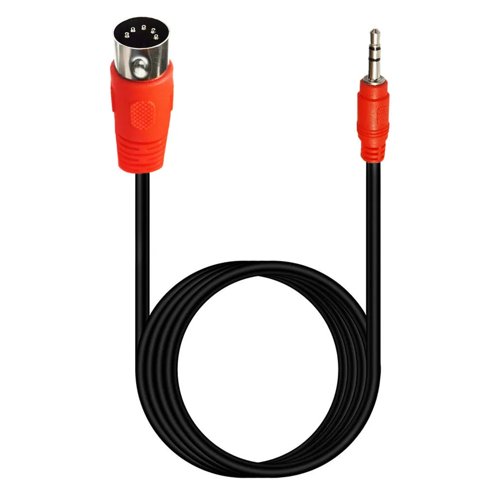 MIDI DIN 5pin żeński do TRS 90 stopni łokcia 3.5 Mm 3.5mm publiczny do DIN 5PIN męski wtyk Audio do MIDI kabel Adapter Audio 0.5m