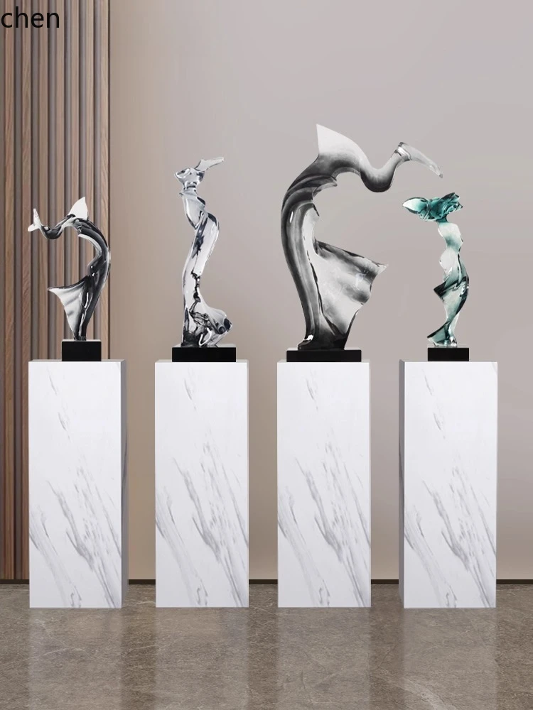 HT  Transparent Resin Sculpture Crafts Niche Decorations Entrance Floor Art Ornaments