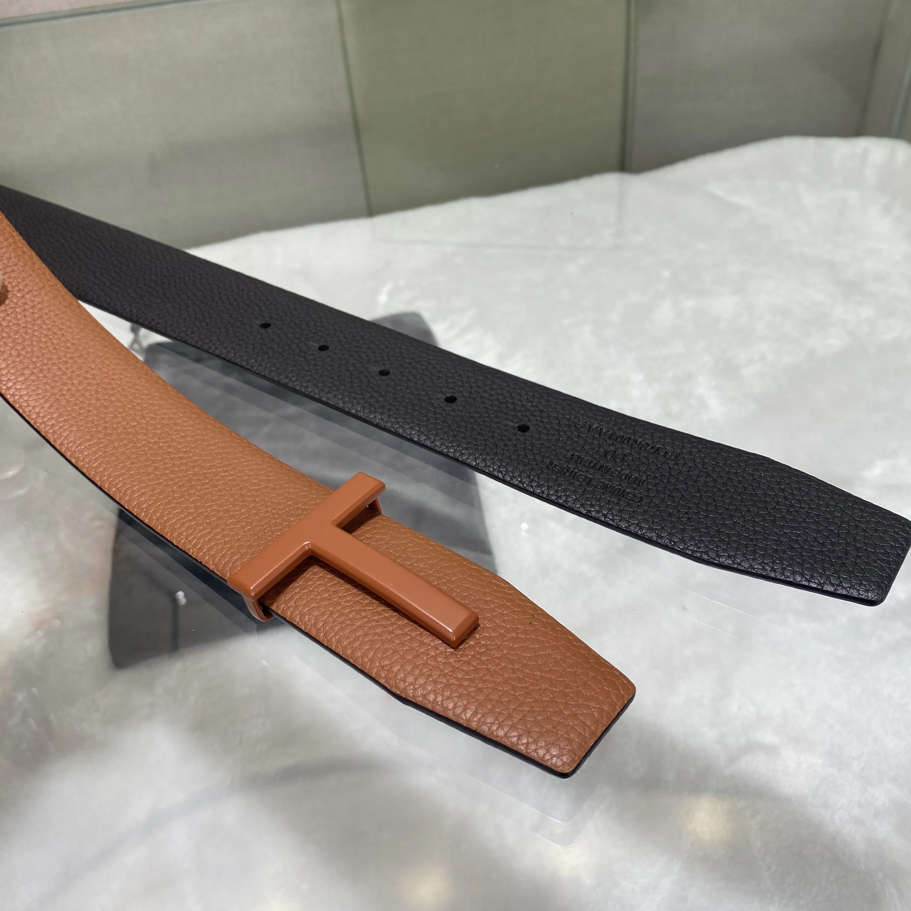 NEW Fashion Top Luxury Designer Brand Brass T Buckle Belt Men High Quality Genuine Real Leather Jeans Waistband business Grey