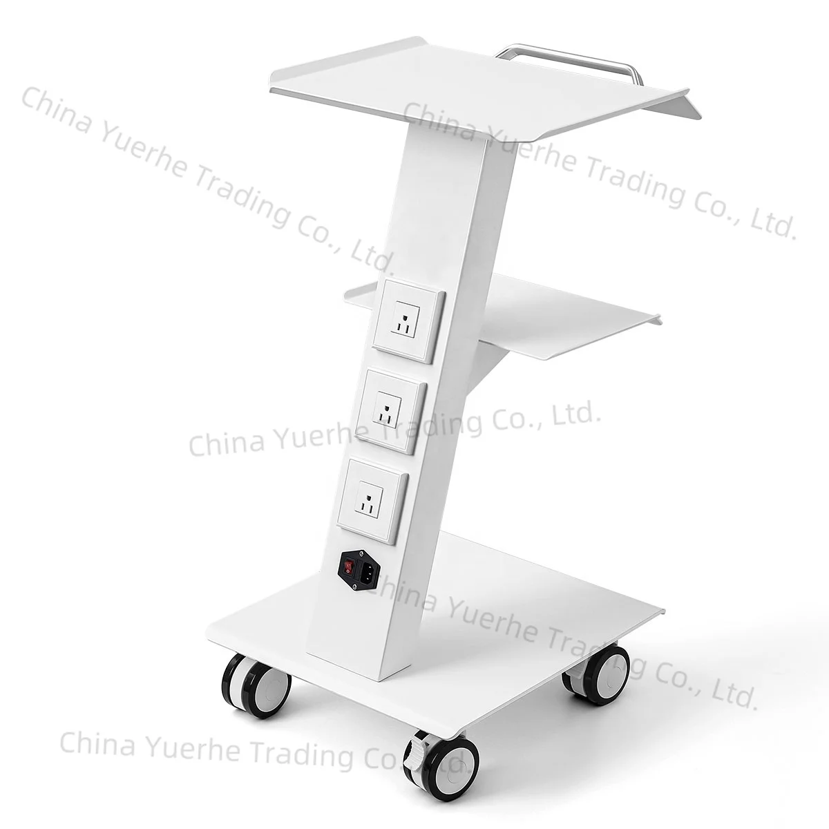 

High Quality Medical Mobile Metal Dental- Clinic- Cart Trolley Cart with Built-in Socket