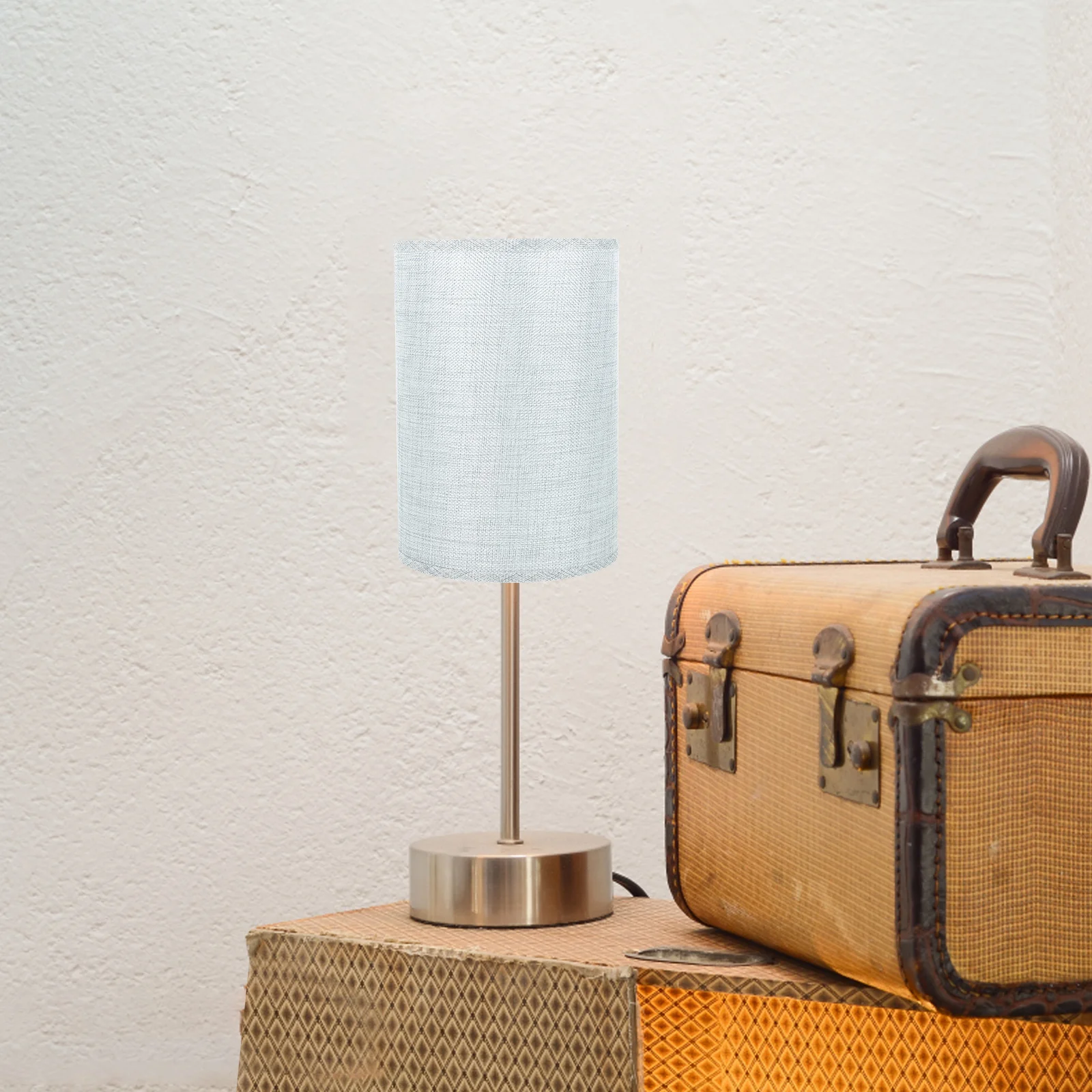 

Round Table Lamp Shade Replacement Rustic Style Fabric Desktop Lamp Cover For Home Hotel Office Bedroom Large Light Shade