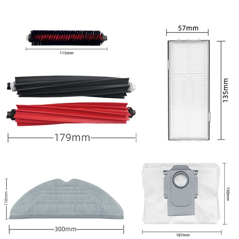 Worki na kurz z filtrem Hepa zamiennik dla Roborock S8 S8 + S8 Pro Ultra G20 odkurzacz rolkowy szczotka boczna ściereczka do mopa