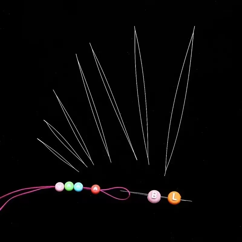 5pcs Beading Needles Seed Beads Needles Big Eye DIY Beaded Collapsible Beading Pins Open Needles for Jewelry Making Tools